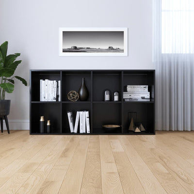 Kirjahylly/senkki musta 66x30x130 cm tekninen puu