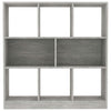 Kirjahylly betoninharmaa 97,5x29,5x100 cm tekninen puu