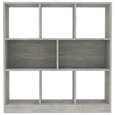 Kirjahylly betoninharmaa 97,5x29,5x100 cm tekninen puu