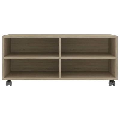 TV-taso rullapyörillä Sonoma-tammi 90x35x35 cm tekninen puu