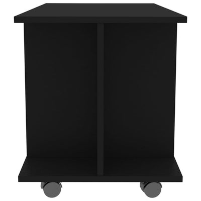 TV-taso rullapyörillä musta 80x40x45 cm tekninen puu