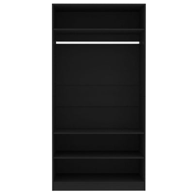 Vaatekaappi musta 100x50x200 cm tekninen puu