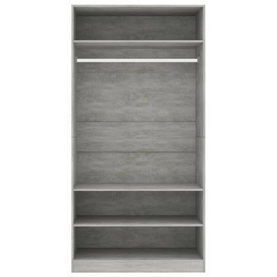 Vaatekaappi betoninharmaa 100x50x200 cm lastulevy