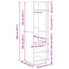 Vaatekaappi valkoinen 50x50x200 cm tekninen puu
