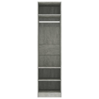 Vaatekaappi betoninharmaa 50x50x200 cm tekninen puu
