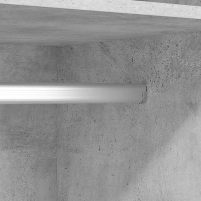 Betoninharmaa vaatekaappi Onal 50x50x200cm (puinen)