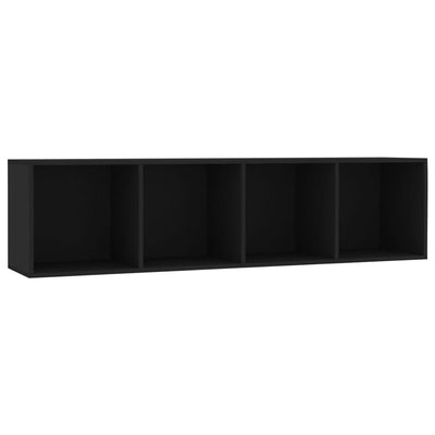Kirjahylly/TV-taso musta 143x30x36 cm