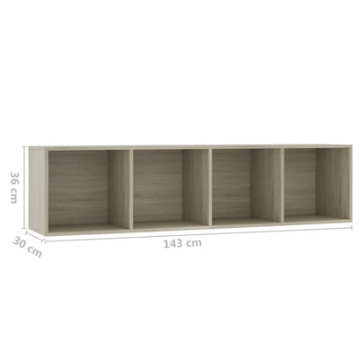 Kirjahylly/TV-taso Sonoma-tammi 143x30x36 cm
