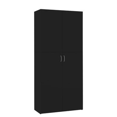 Kenkäkaappi musta 80x35,5x180 cm tekninen puu