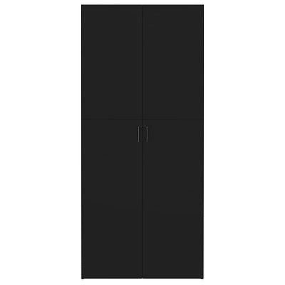 Kenkäkaappi musta 80x35,5x180 cm tekninen puu