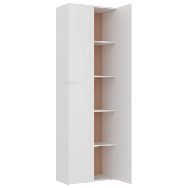 Toimistokaappi valkoinen 60x32x190 cm tekninen puu