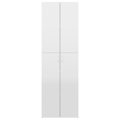 Toimistokaappi korkeakiilto valkoinen 60x32x190 cm tekninen puu