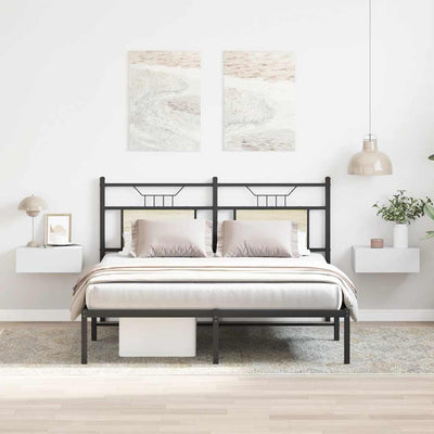 Valkoinen kelluvat yöpöydät Saif 40x30x15cm (2 kpl puinen)