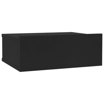 Kelluva yöpöytä musta 40x30x15 cm tekninen puu