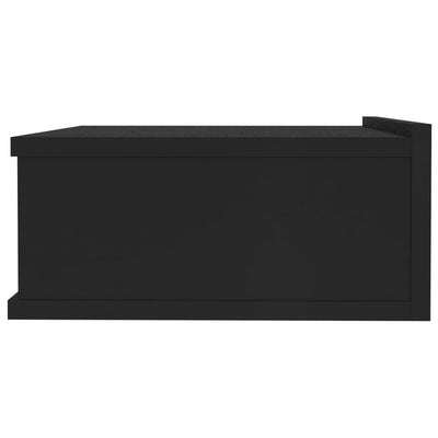 Kelluvat yöpöydät 2 kpl musta 40x30x15 cm tekninen puu