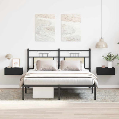 Musta kelluvat yöpöydät Saif 40x30x15cm (2 kpl puinen)