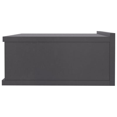Kelluvat yöpöydät 2 kpl harmaa 40x30x15 cm tekninen puu