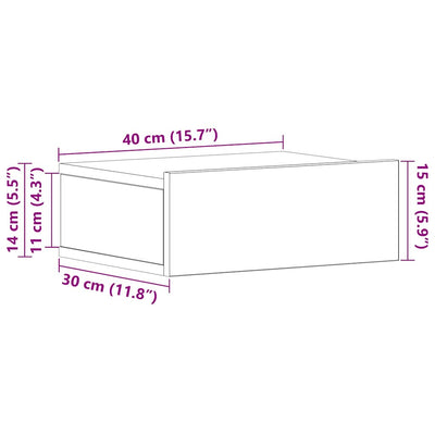 Sonoma tammi kelluva yöpöytä Saif 40x30x15cm (puinen)
