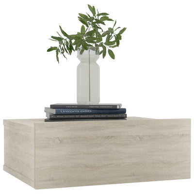 Kelluvat yöpöydät 2 kpl Sonoma tammi 40x30x15 cm tekninen puu