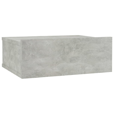 Kelluva yöpöytä betoninharmaa 40x30x15 cm tekninen puu