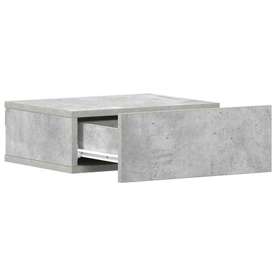 Betoninharmaa kelluvat yöpöydät Saif 40x30x15cm (2 kpl puinen)