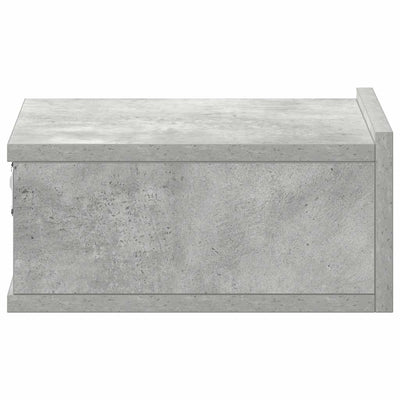 Betoninharmaa kelluvat yöpöydät Saif 40x30x15cm (2 kpl puinen)