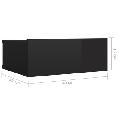 Kelluvat yöpöydät 2 kpl valkoinen 40x30x15 cm tekninen puu