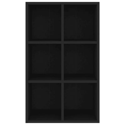 Kirjahylly/senkki musta 66x30x98 cm lastulevy
