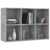 Kirjahylly/senkki betoninharmaa 66x30x98 cm lastulevy