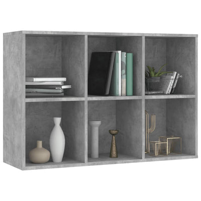 Kirjahylly/senkki betoninharmaa 66x30x98 cm lastulevy
