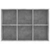 Kirjahylly/senkki betoninharmaa 66x30x98 cm lastulevy