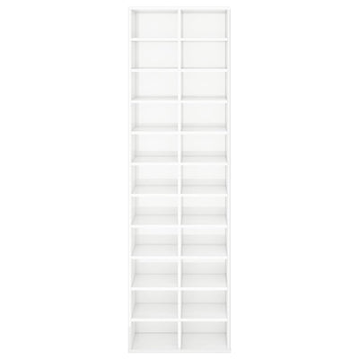 Valkoinen kenkäkaappi Delfina 54x34x183cm (korkeakiilto lastulevy)