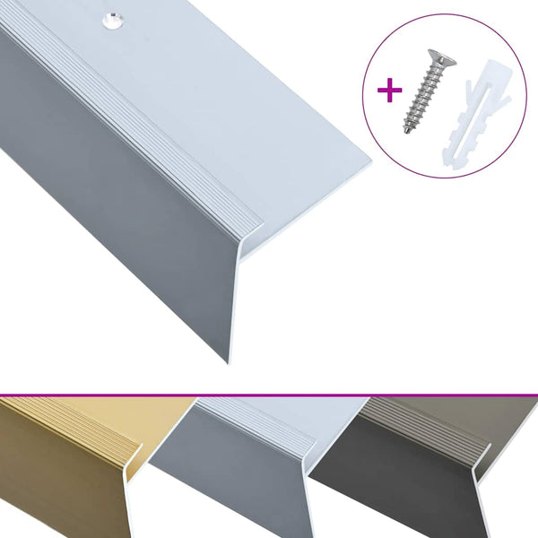 F-muotoiset portaikon suojukset 15 kpl alumiini 90 cm hopea