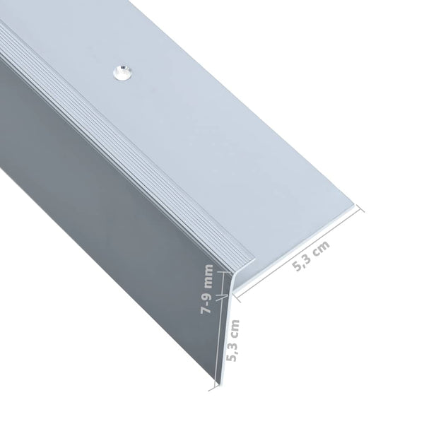 F-muotoiset portaikon suojukset 15 kpl alumiini 90 cm hopea