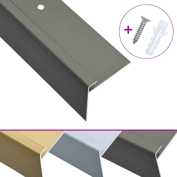 F-muotoiset portaikon suojukset 15 kpl alumiini 134 cm ruskea