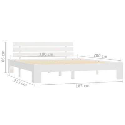 Valkoinen sängynrunko Raicovici 180x200cm (mänty)