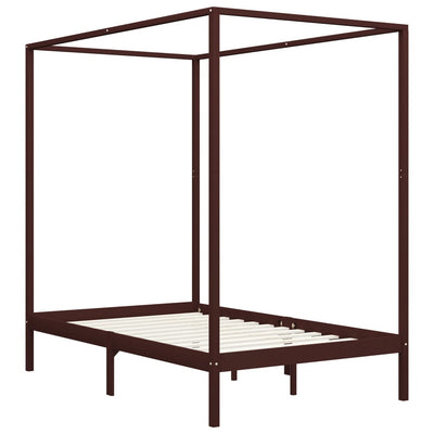 Tummanruskea pylvässänky Cristofora 120x200cm (mänty)