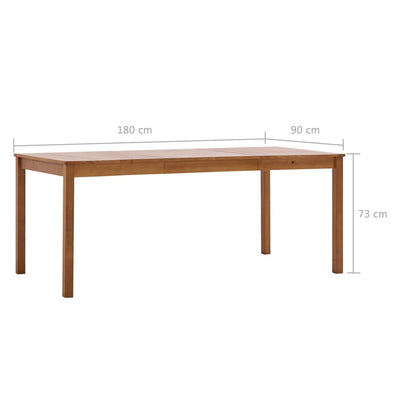 Ruokapöytä hunajanruskea 180x90x73 cm mänty