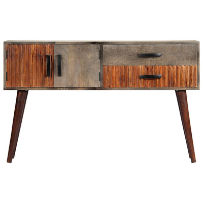 Konsolipöytä harmaa 120x35x75 cm täysi karkea mangopuu