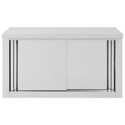 Keittiön seinäkaappi liukuovilla 90x40x50 cm ruostumaton teräs
