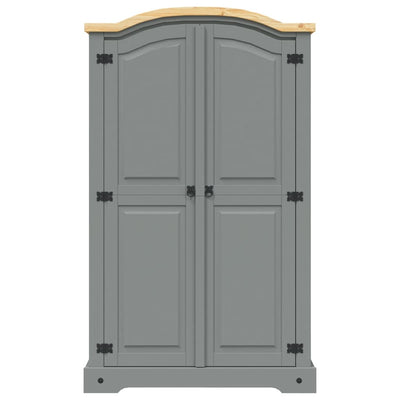 Harmaa vaatekaappi meksikon mänty corona-sarja Gligor (2 ovea)