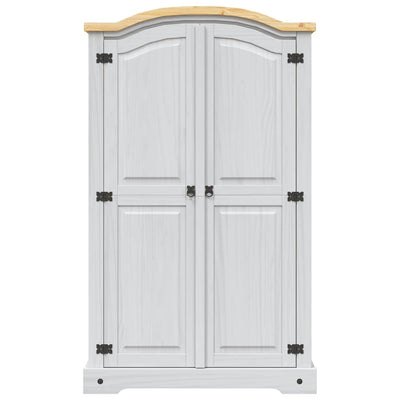 Valkoinen vaatekaappi meksikon mänty corona-sarja Gligor (2 ovea)