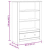 Kirjahylly 80x35x110 cm täysi mänty Panama-sarja