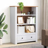 Kirjahylly valkoinen 80x35x110 cm täysi mänty Panama-sarja