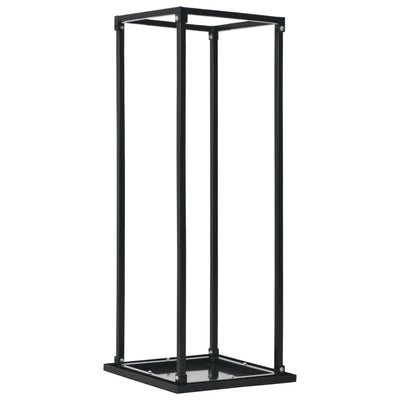 Polttopuuteline alustalla musta 37x37x113 cm teräs