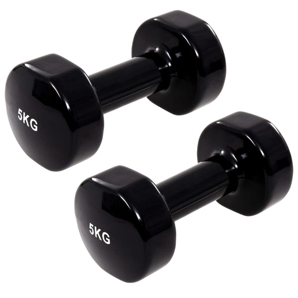Käsipaino 2 kpl 2x5 kg valurauta musta