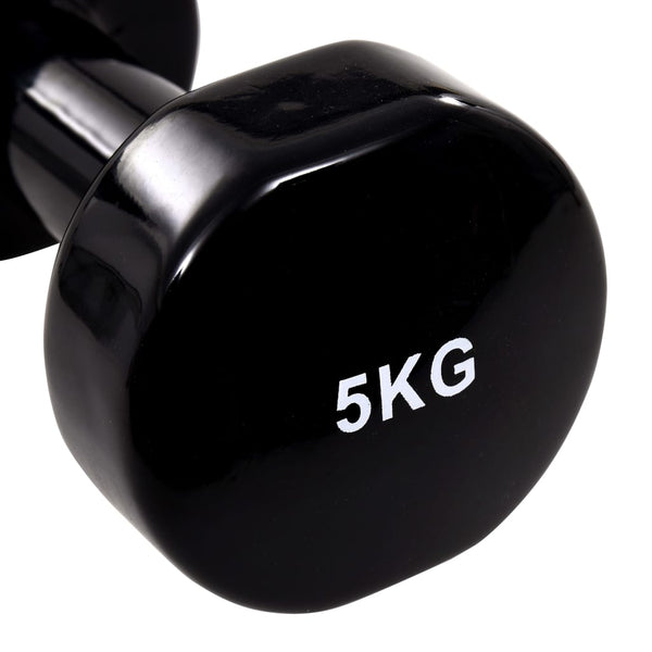 Käsipaino 2 kpl 2x5 kg valurauta musta