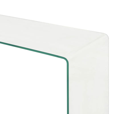 2-osainen Sohvapöytäsarja 90x30x20/110x30x40 cm karkaistu lasi