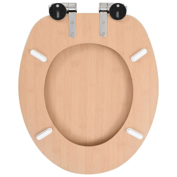WC-istuin 2 kpl soft close kansilla MDF bambukuosi