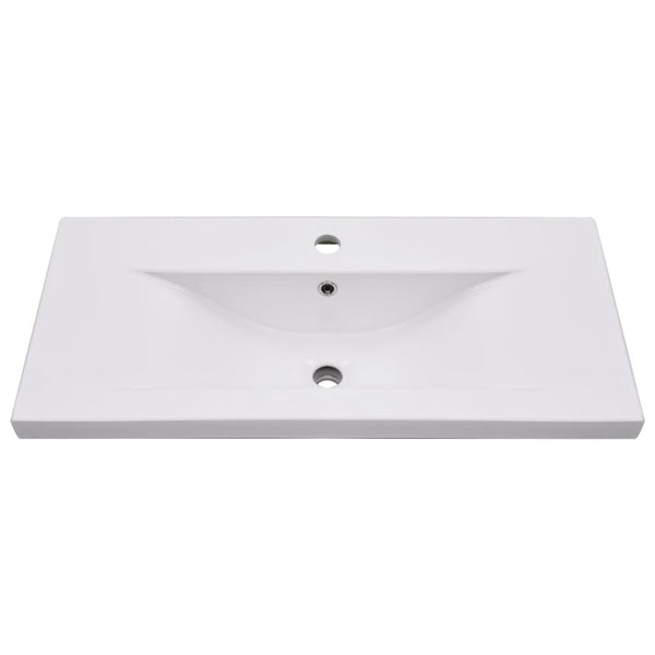 Valkoinen sisäänrakennettu pesuallas Alessandra 81x39,5x18,5cm (keraaminen)